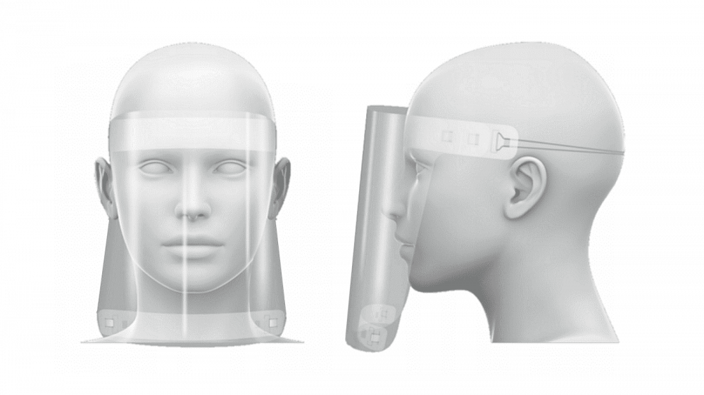 Przyłbica na twarz Biurfol, wielokrotnego użytku, 2 sztuki