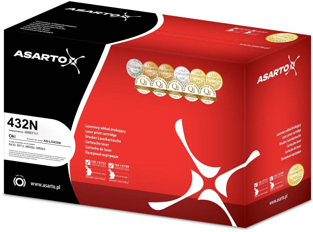 Toner Asarto AS-LO432N (45807111), 12000 stron, black (czarny)