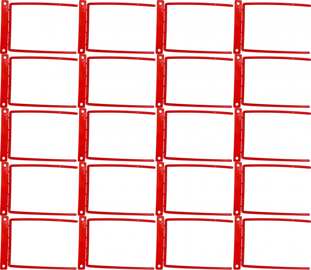 20x Klips archiwizacyjny Q-Connect D-Clip, 100mm, 1 sztuka, czerwony