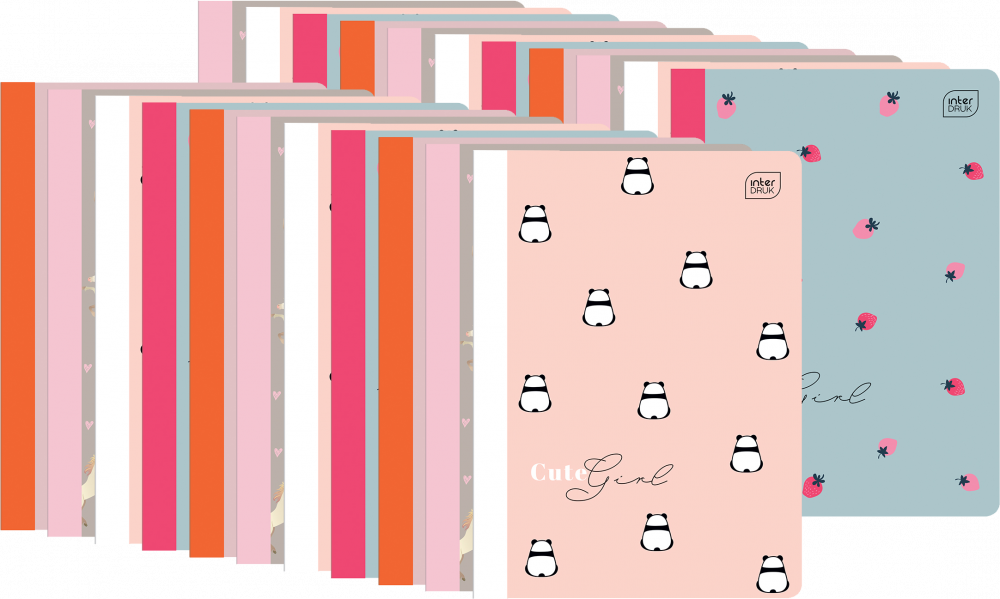 30x Zeszyt w kratkę Interdruk UV Girls, A5, 32 kartki, mix wzorów