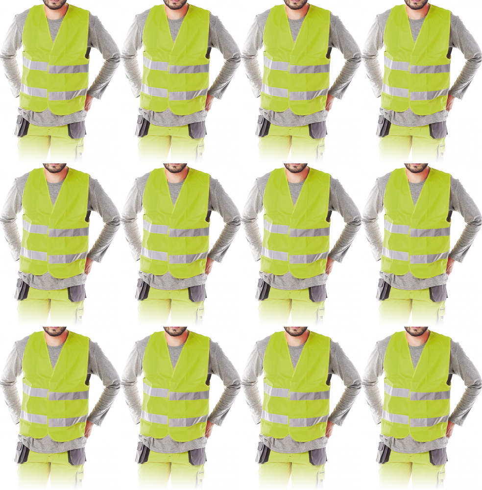 12x Kamizelka odblaskowa Reis, rozmiar L, żółty