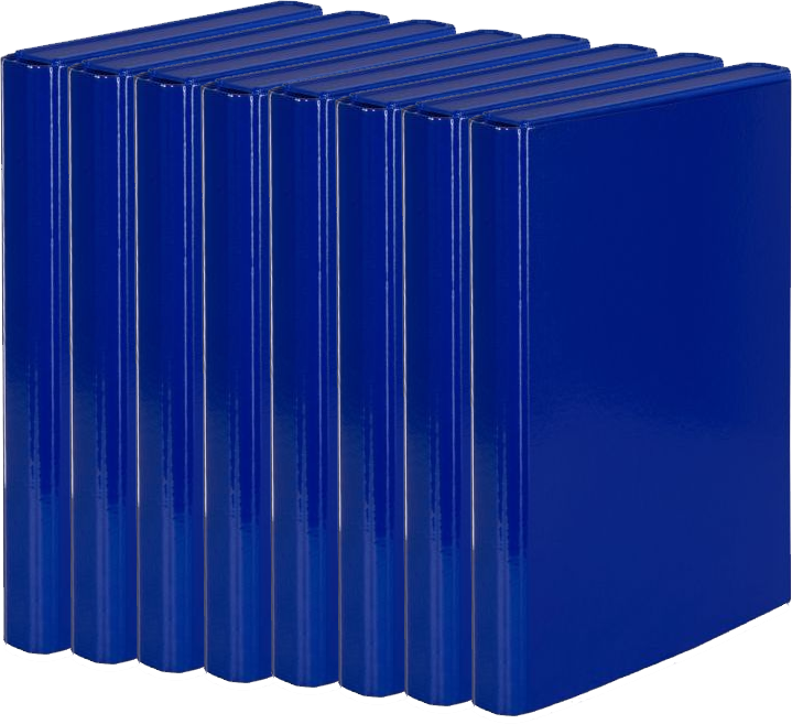 8x Teczka akademicka na rzep VauPe, A4, 35mm, niebieski