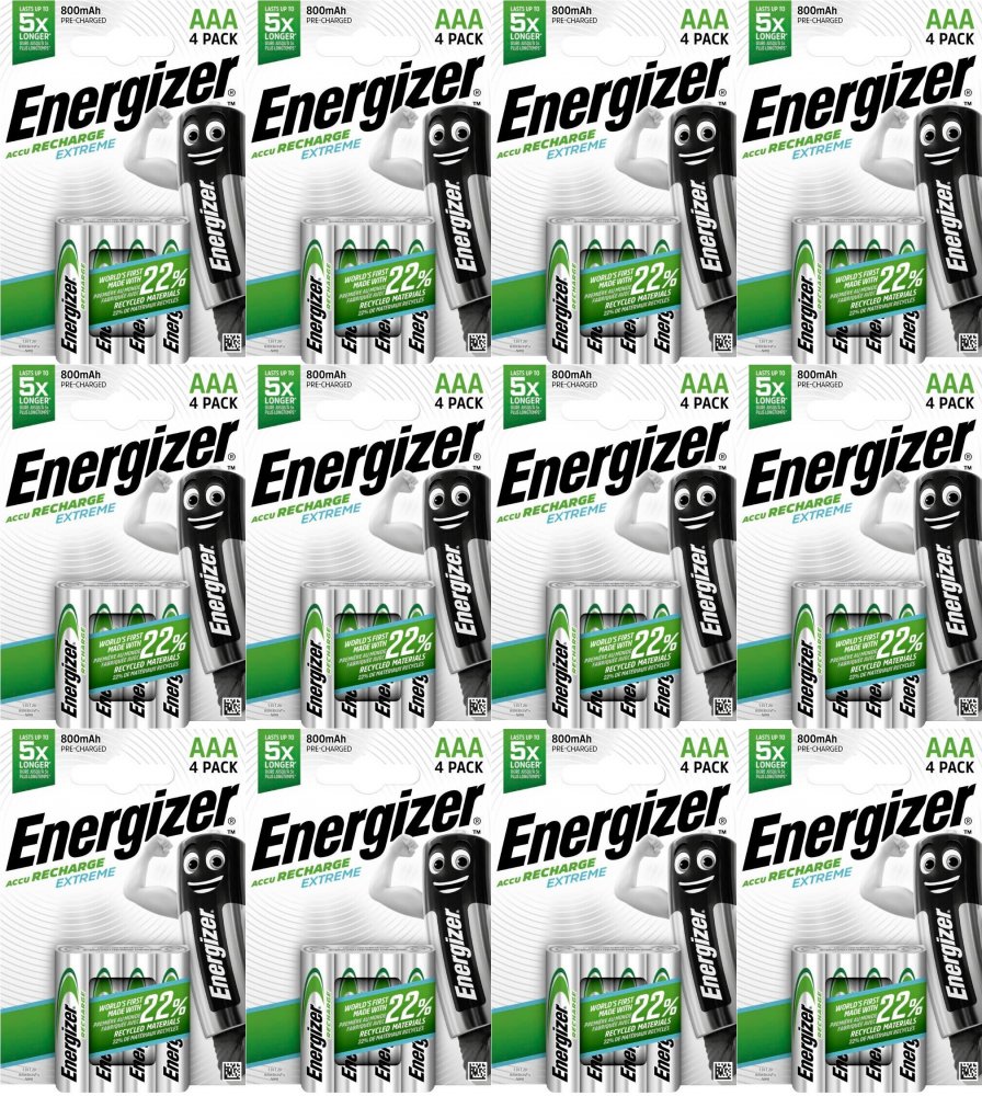 12x Akumulator Energizer Extreme, AAA, 1.2V, 800mAh, 4 sztuki