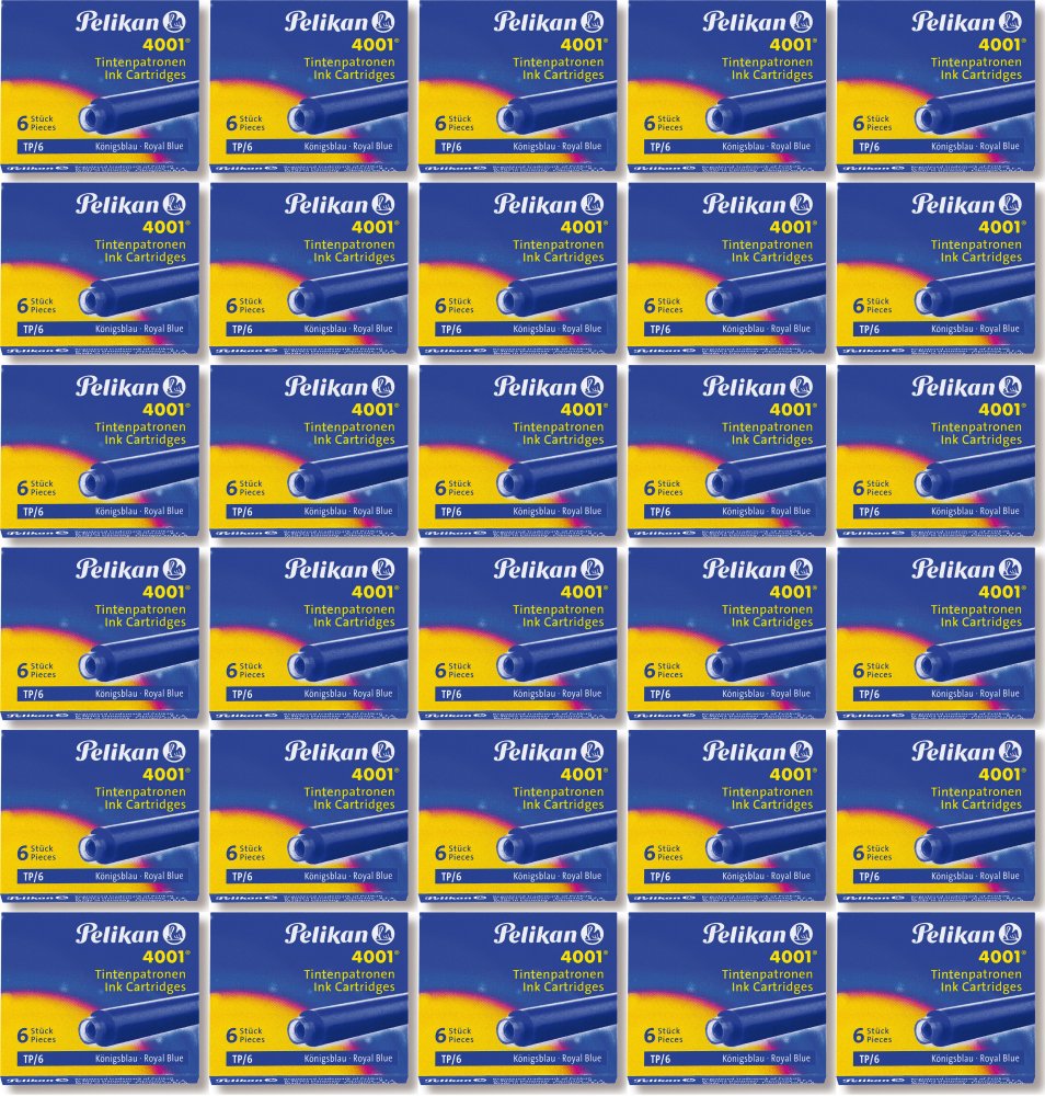 50x Naboje do pióra wiecznego Pelikan, krótkie, 6 sztuk, niebieski