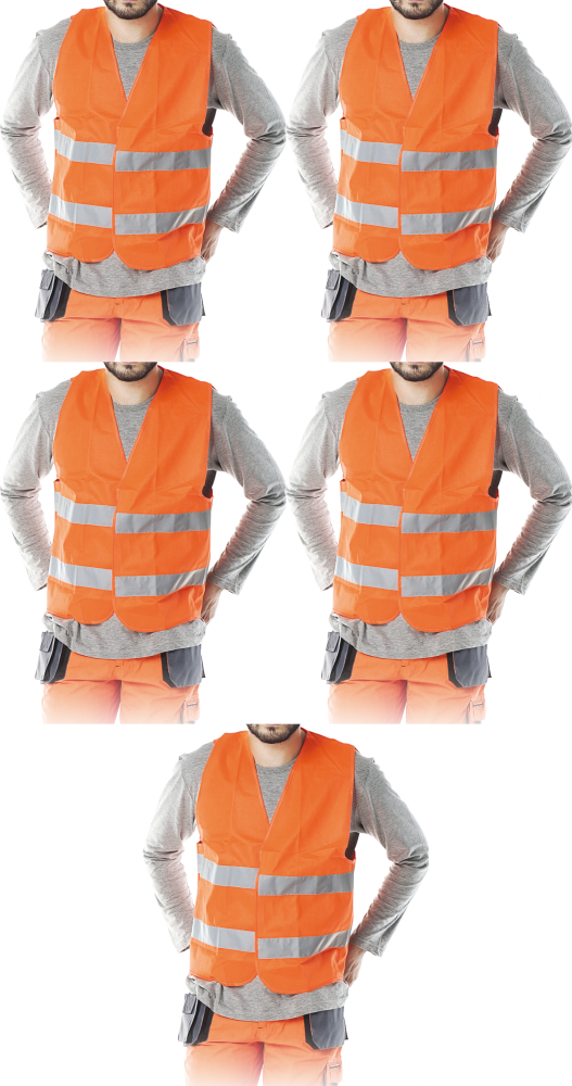 5x Kamizelka odblaskowa Reis, rozmiar L, pomarańczowy