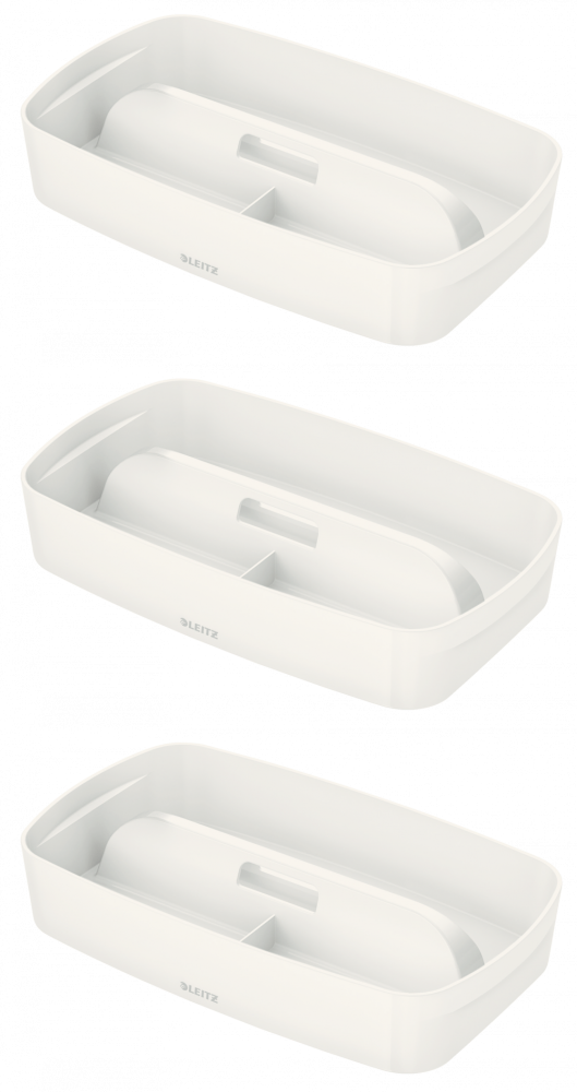3x Organizer z uchwytem Leitz, MyBox, mały, 307x56x181mm, biały