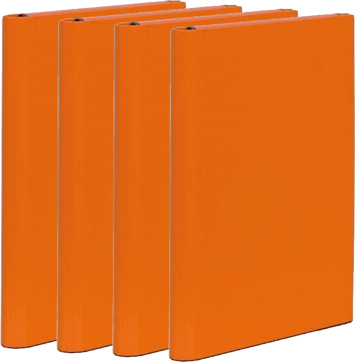 4x Teczka na rzep Vaupe Caribic, skrzydłowa, A4, 40mm, pomarańczowy