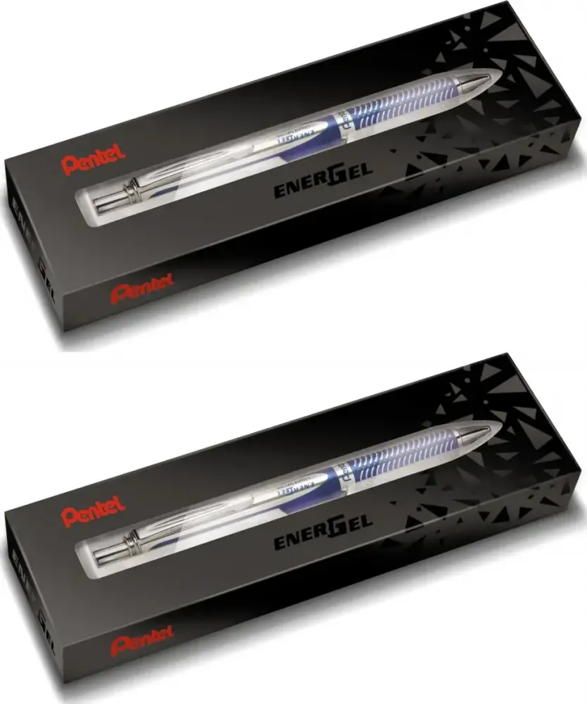 2x Pióro kulkowe Pentel EnerGel BL407, 0.7mm, w etui, niebieski, obudowa niebieska