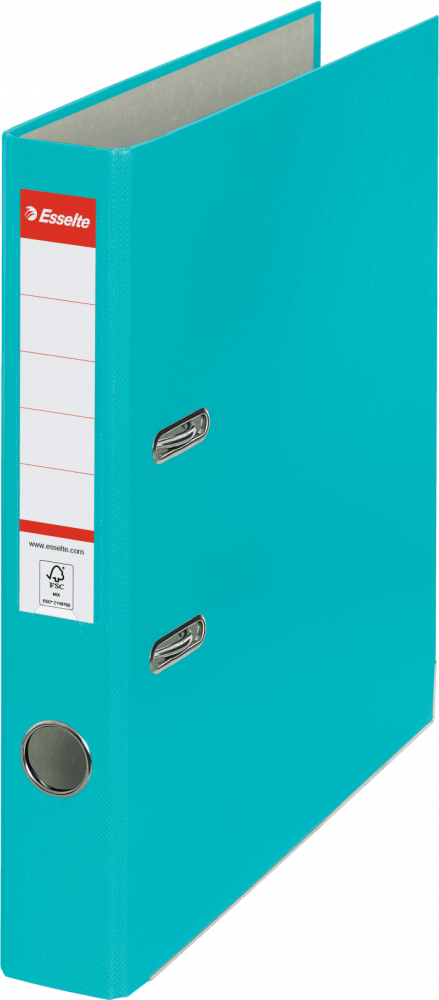 Segregator A4 Esselte, 50mm, do 350 kartek, ekonomiczny, turkusowy