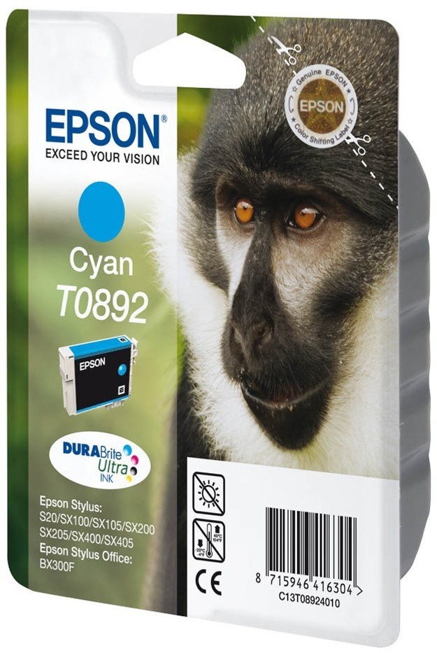 Tusz Epson T0892 (C13T089240), 135 stron, cyan (błękitny)