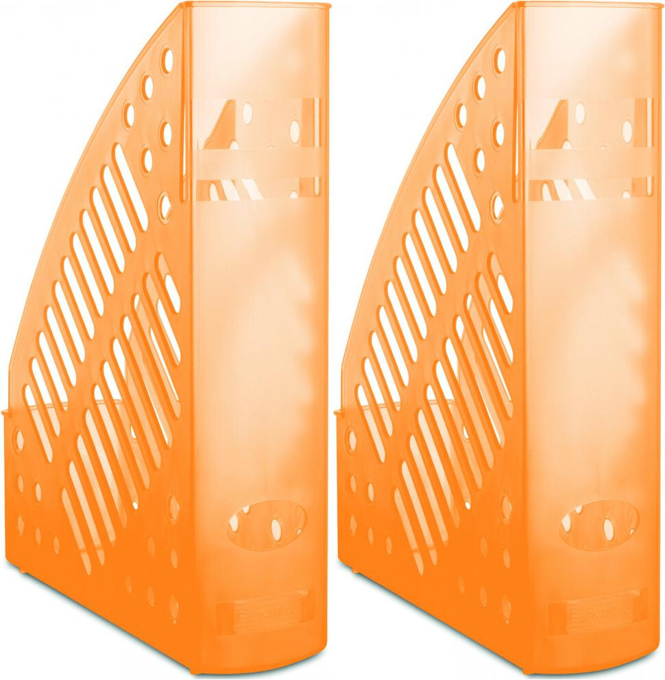 2x Organizer na dokumenty Donau, A4, 70mm, do 700 kartek transparentny pomarańczowy
