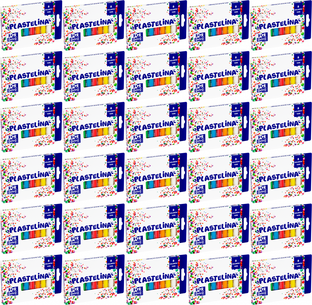 36x Plastelina Oxford mix kolorów, 8 kolorów, 133g