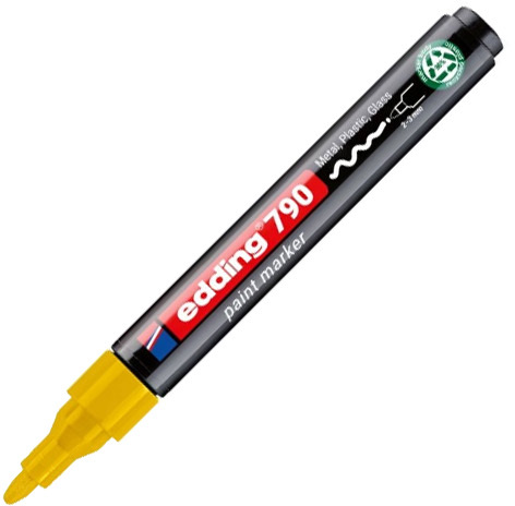 Marker olejowy edding e-790 PCR, okrągła, 2-3 mm, żółty