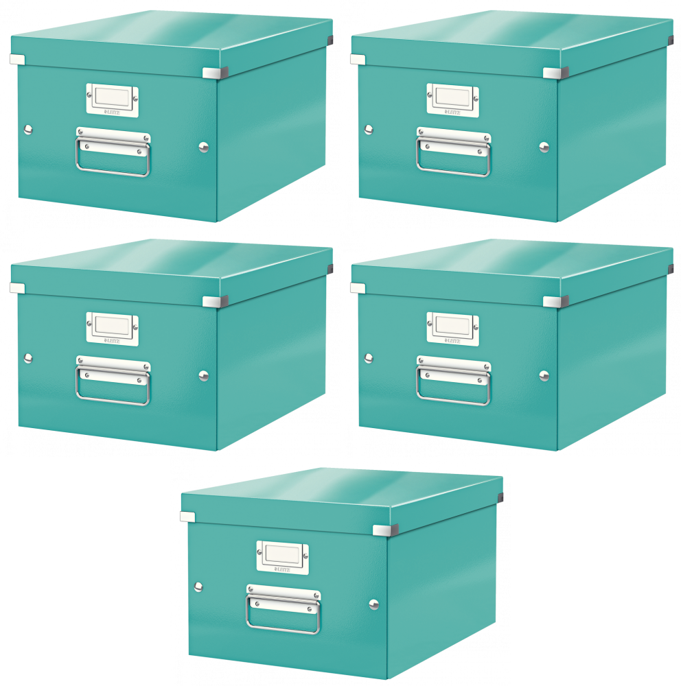 5x Pudło uniwersalne Leitz Click&Store Wow, A4, turkusowy