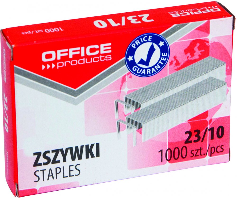 Zszywki Office Products 23/10, 1000 sztuk, srebrny