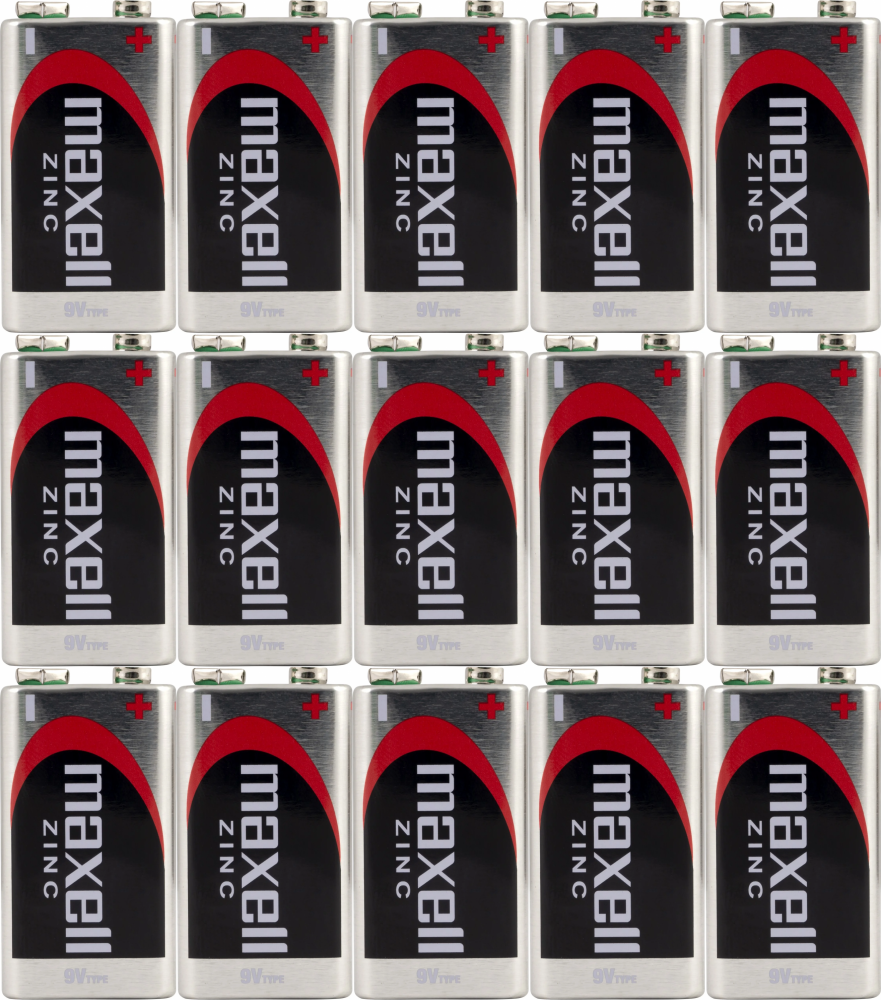 15x Bateria Maxell, 9V, R9 6F22