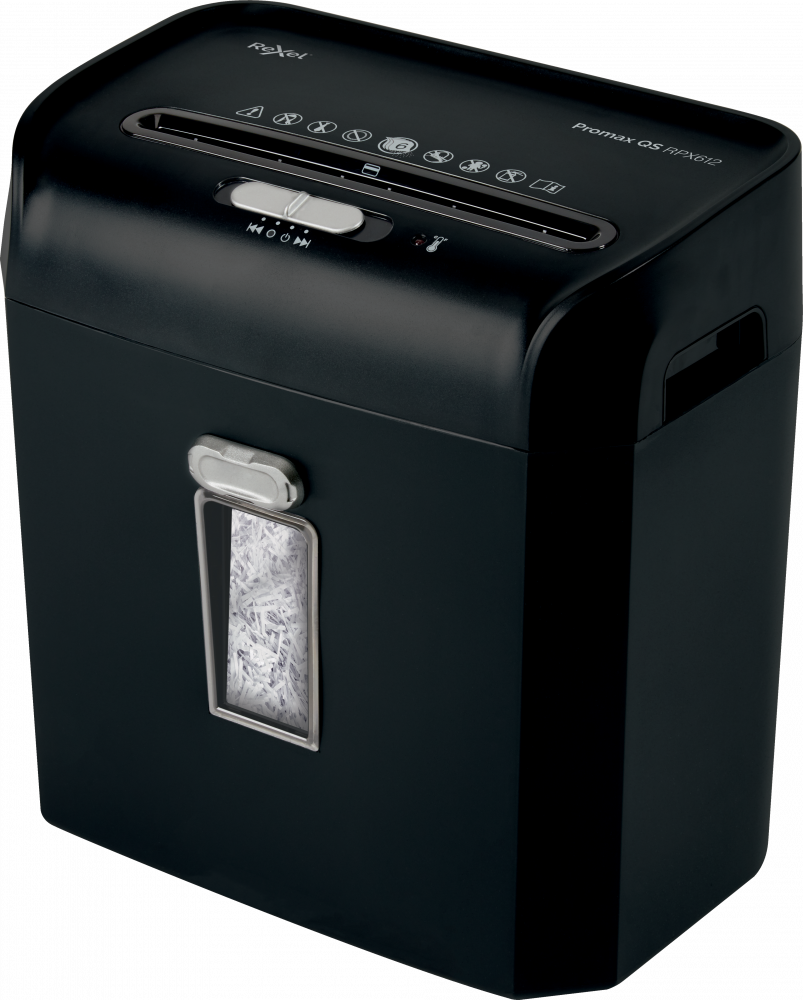 Niszczarka Rexel ProMax QS RPX612, konfetti 4x40mm, 6 kartek, P-4 DIN, czarny