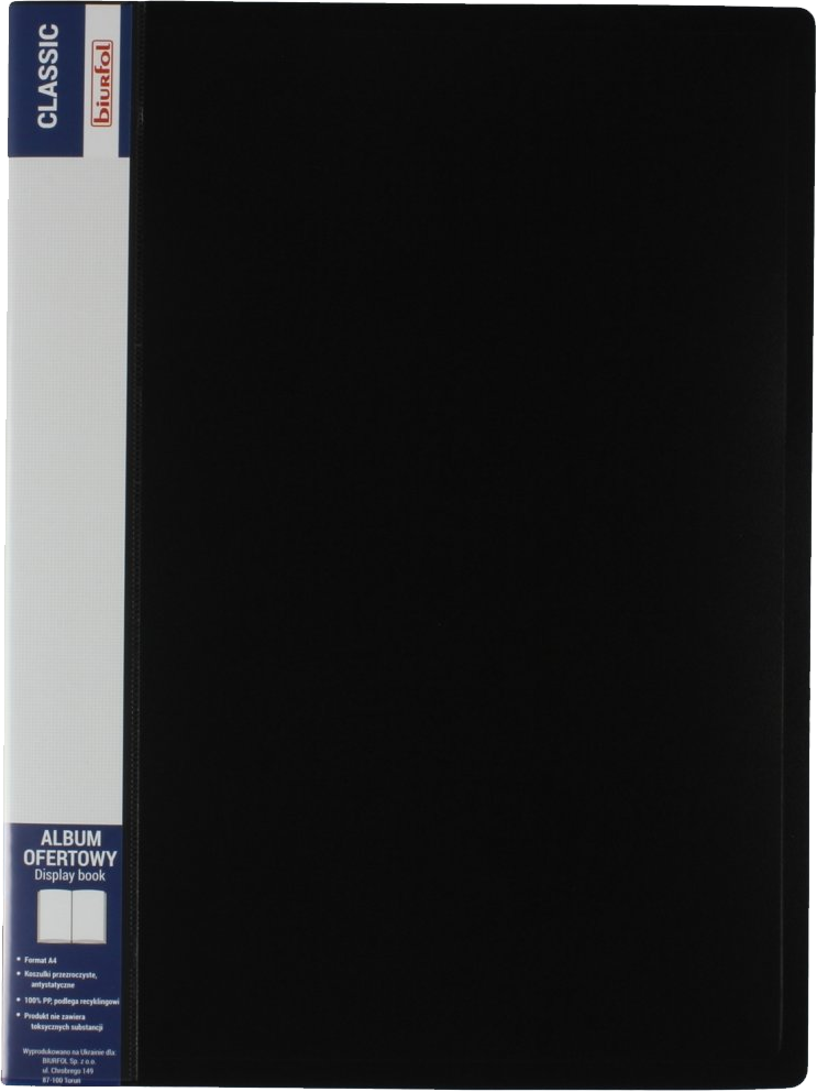 Album ofertowy Biurfol Classic, A4, 40 koszulek, czarny