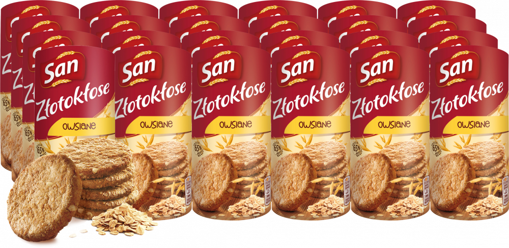 24x Ciastka San Złotokłose, owsiane, 188g