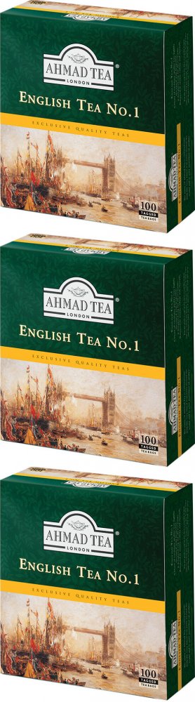 3x Herbata czarna w torebkach Ahmad English Tea No. 1, 100 sztuk x 2g