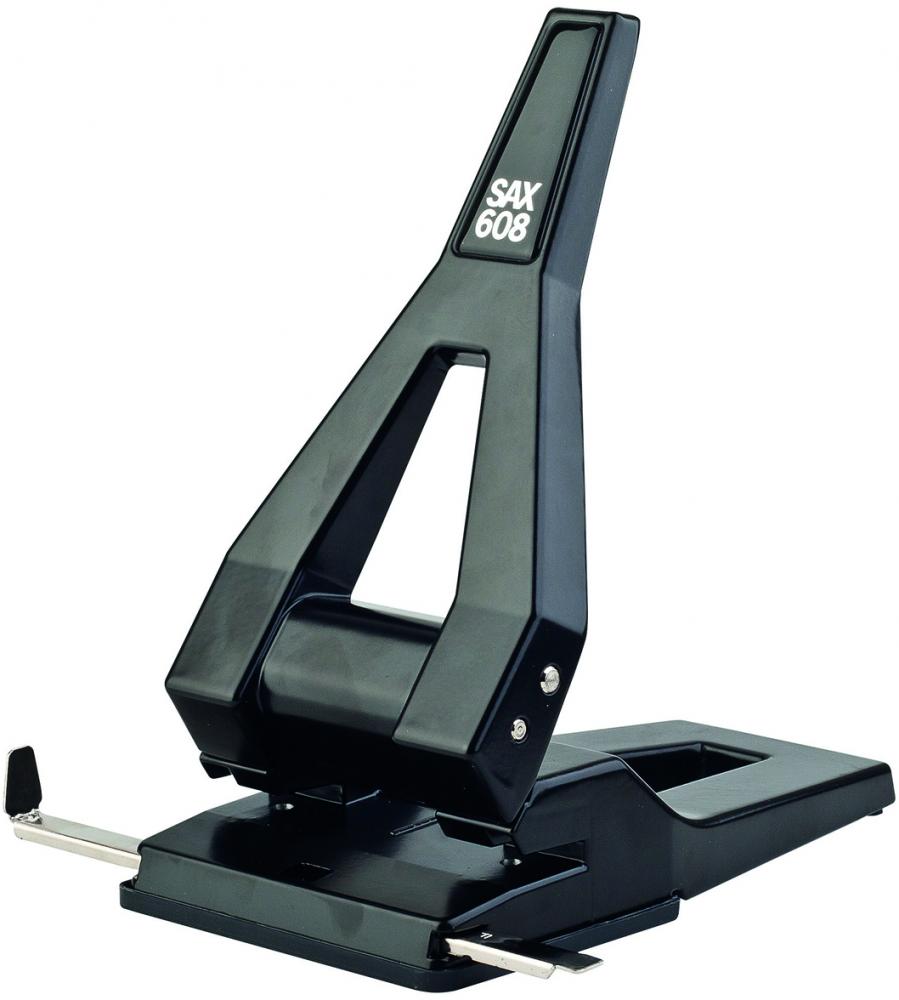 Dziurkacz SAX 608, do 63 kartek, czarny