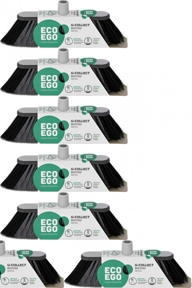 7x Miotła Eco Ego U-Collect, końcówka, szary