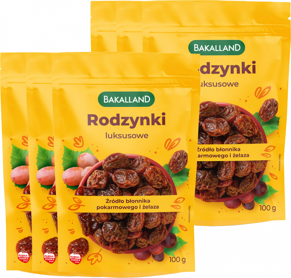 6x Rodzynki luksusowe Bakalland, 100g