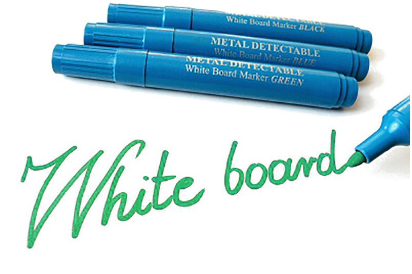 3x Marker ścieralny wykrywalny Prohaccp, okrągła, obudowa kolor niebieski, tusz zielony