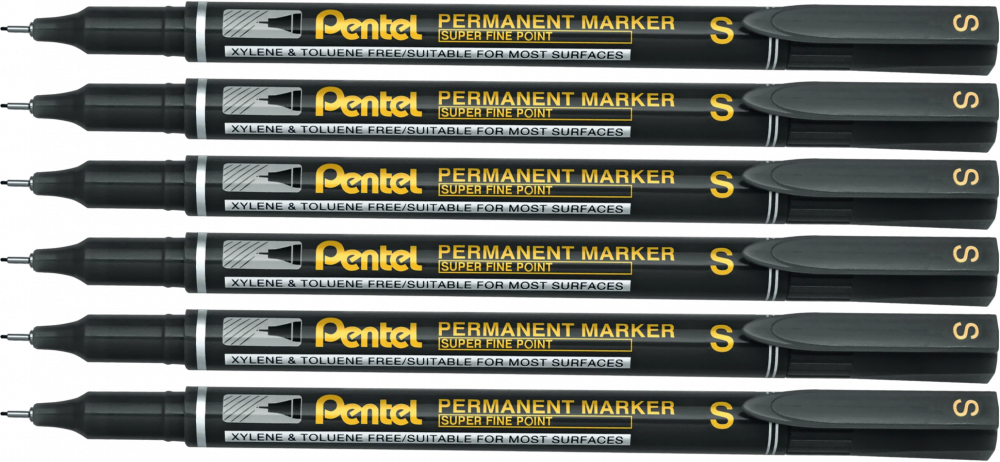 6x Foliopis Pentel NFS410, S, okrągła, 0.64mm, czarny