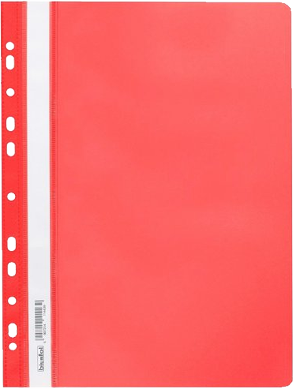 Skoroszyt plastikowy oczkowy Biurfol, miękki, A4, czerwony
