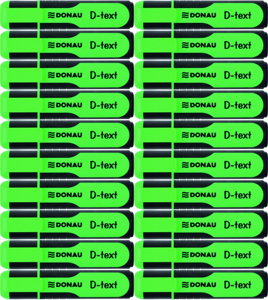 20x Zakreślacz fluorescencyjny Donau, D-Text, ścięta, zielony