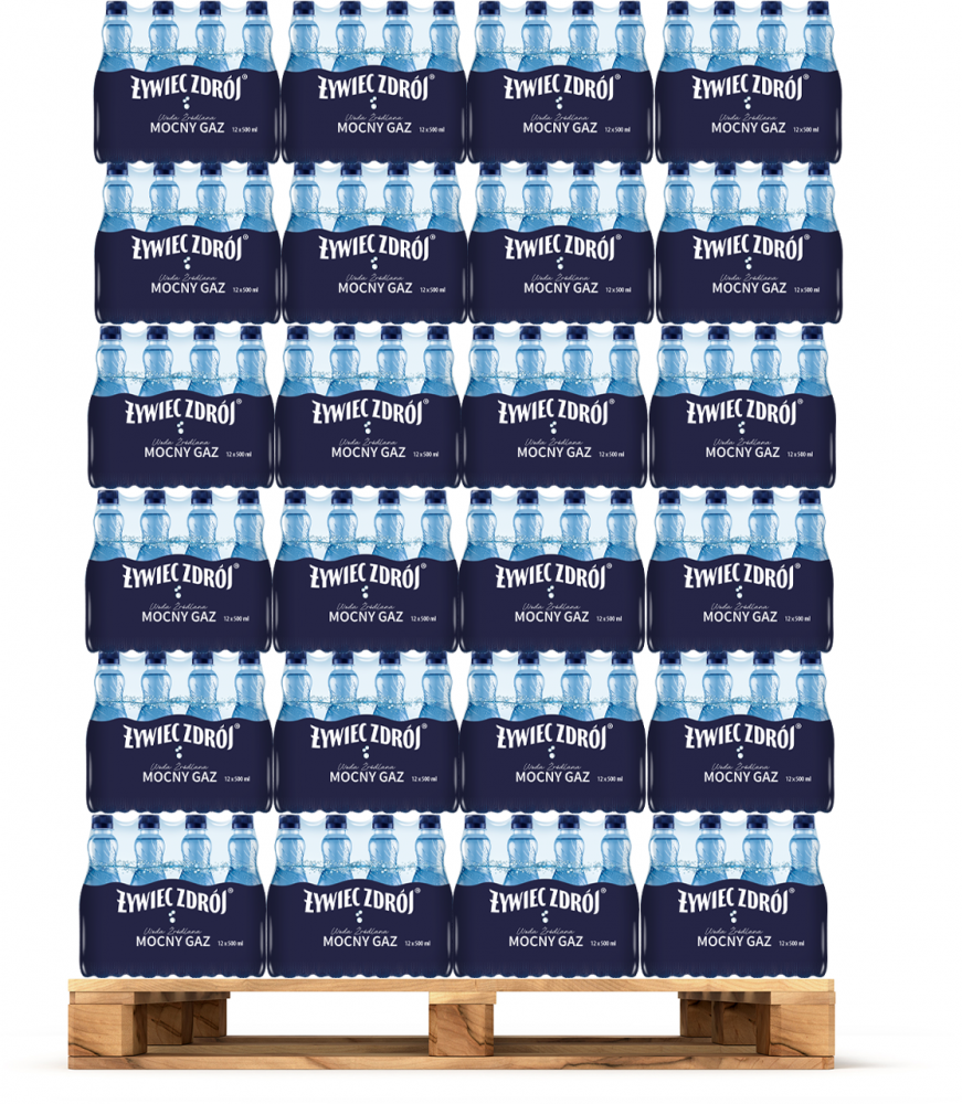 1152x Woda mocno gazowana Żywiec Zdrój, 0.5l, butelka PET