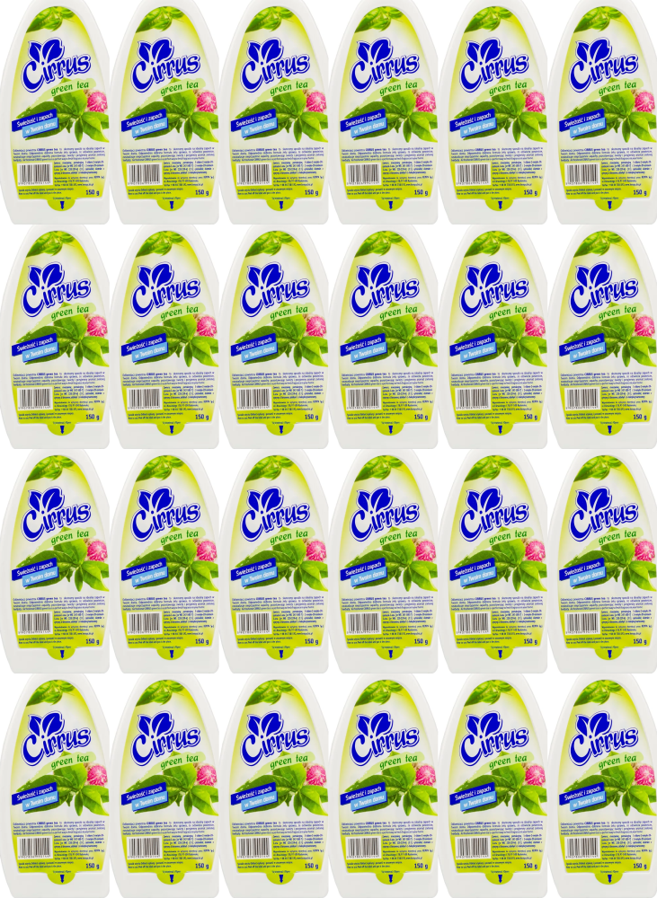 24x Odświeżacz powietrza Cirrus, green tea, żel, 150g