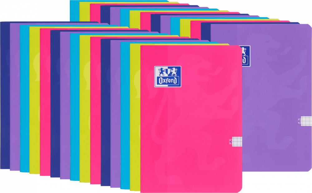 30x Zeszyt w kratkę Oxford Touch, A5, miękka oprawa, 60 kartek, mix kolorów