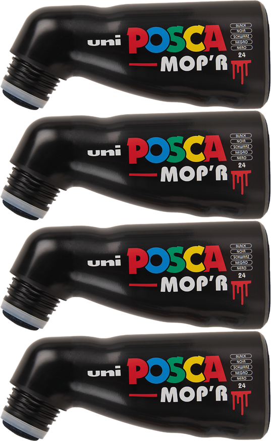 4x Marker Posca MOP'R PC-22M, z farbą plakatową, okrągła, czarny