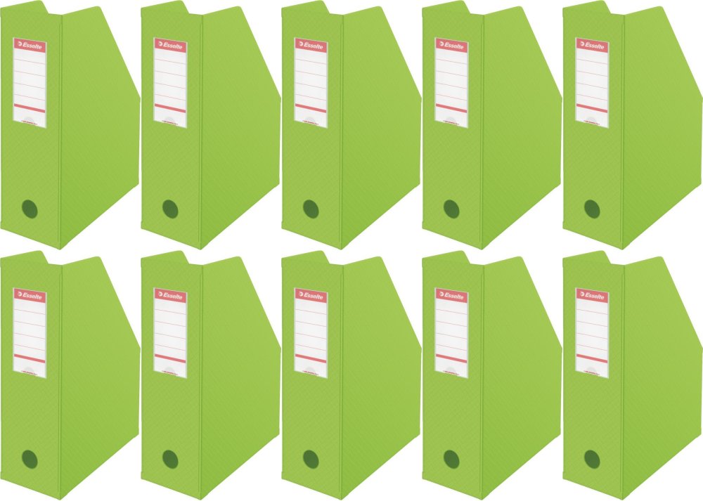10x Organizer PCV na dokumenty składany Esselte, A4, 100mm, do 1000 kartek zielony