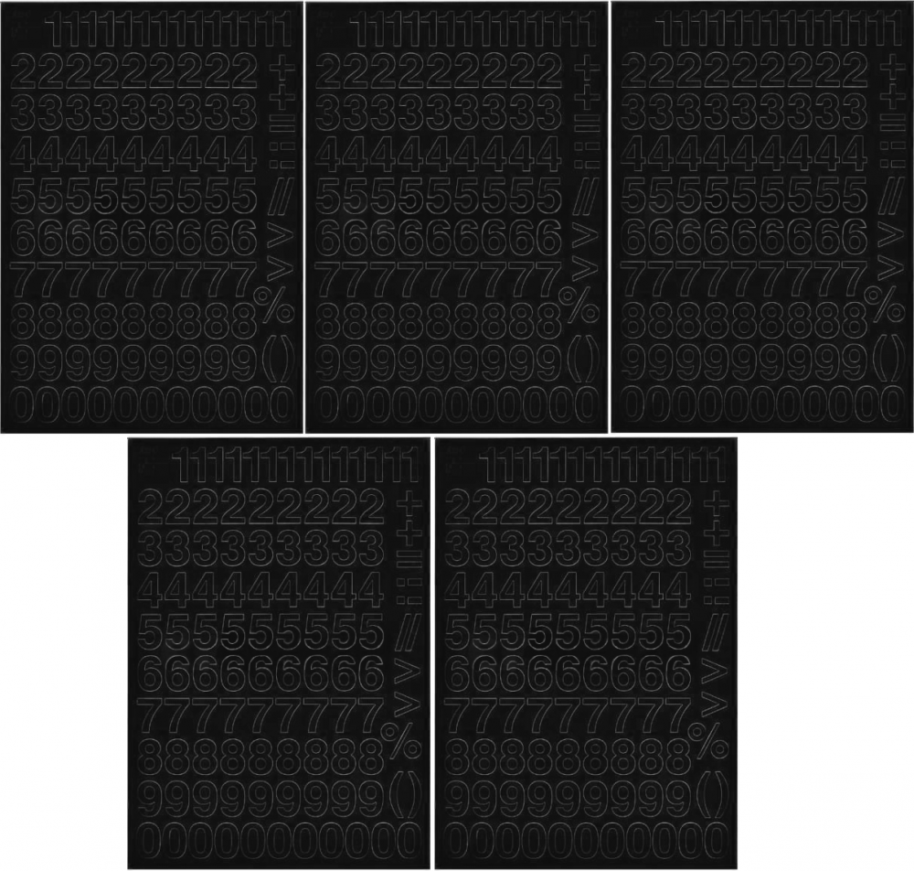 5x cyfry samoprzylepne, 2 cm, 1 arkusz, czarny