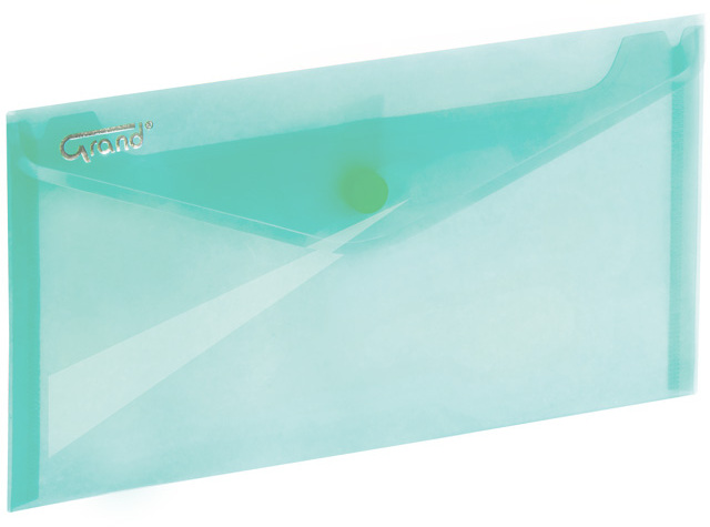 Teczka kopertowa Grand ZP-046-DL, 225x124mm, na zatrzask, zielony