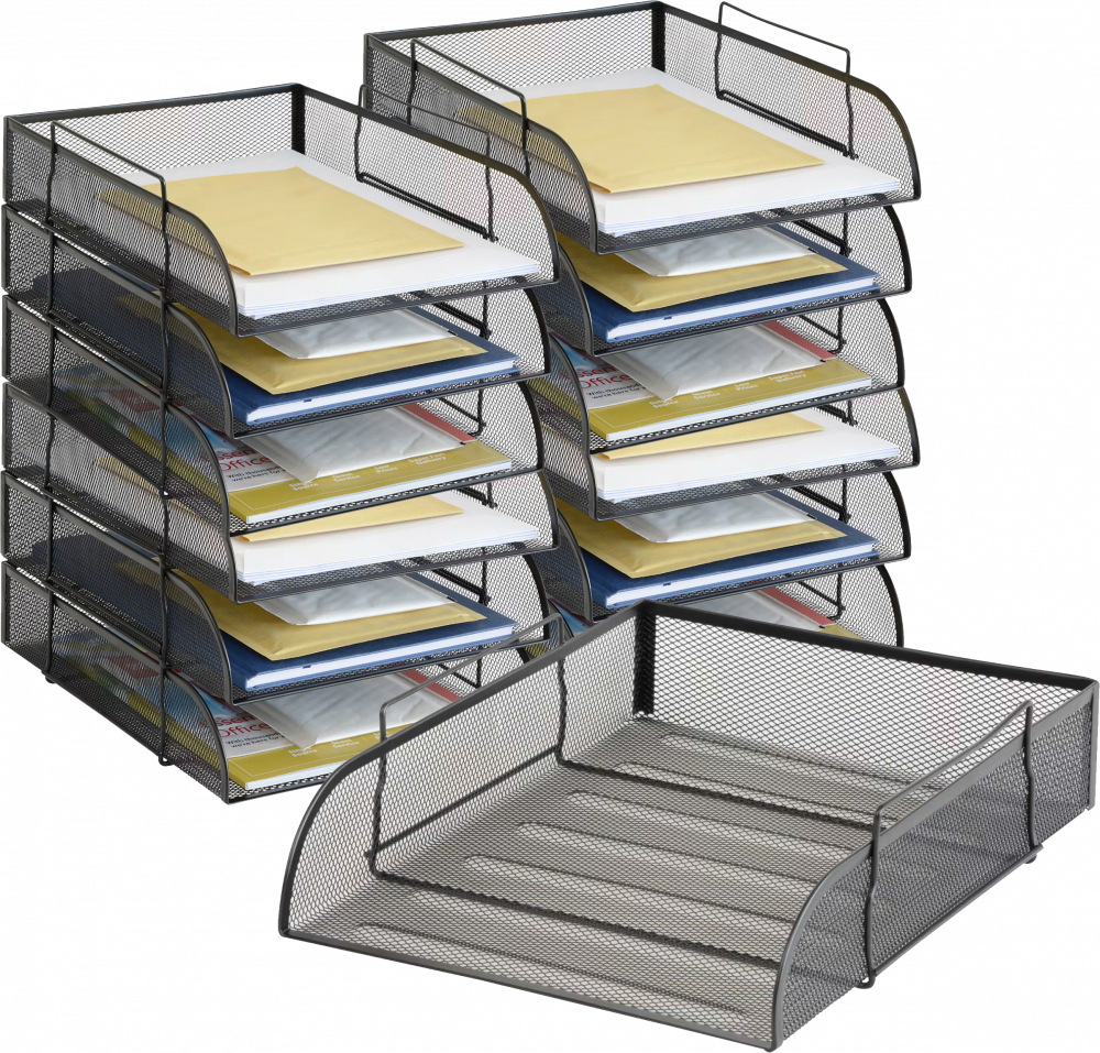 12x Półka na dokumenty Viking, A4, druciana, czarny