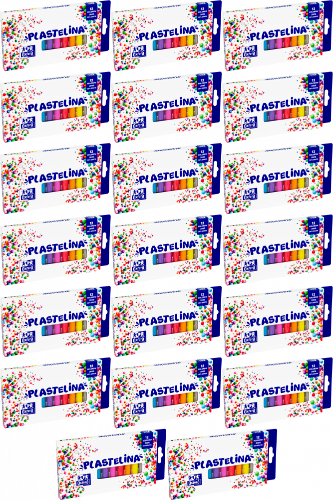 20x Plastelina Oxford mix kolorów, 12 kolorów, 200g