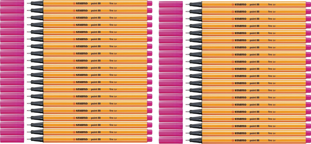 50x Cienkopis Stabilo Point 88/56, 0.4mm, różowy