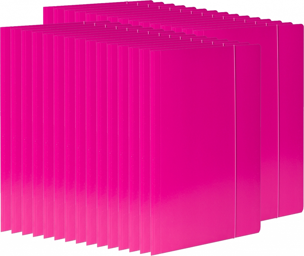 30x Teczka kartonowa z gumką VauPe Economy, A4, 380 g/m2, 20 mm, różowy
