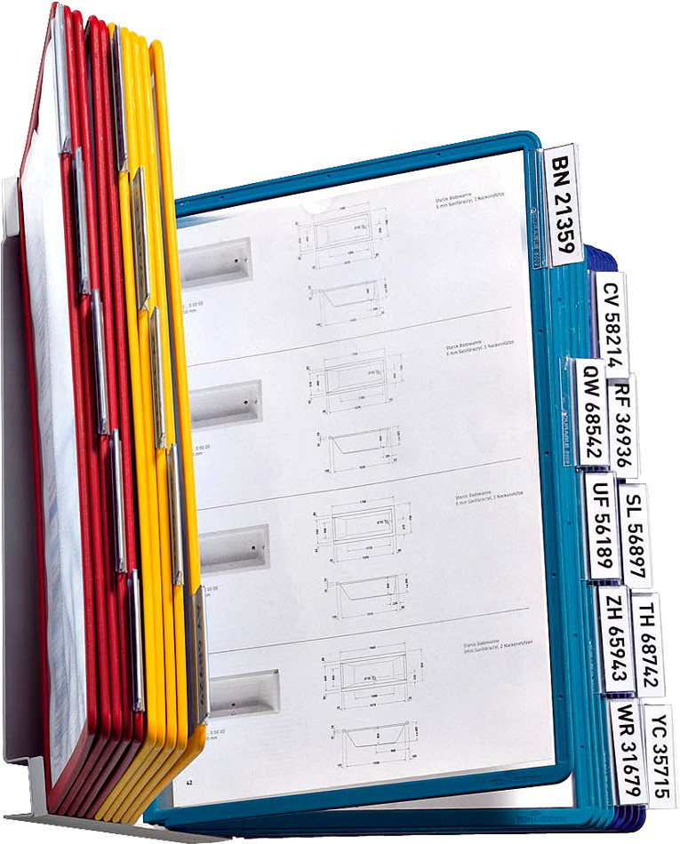 System paneli informacyjnych Durable Vario Wall 20, ścienny, A4, 20 paneli, mix kolorów