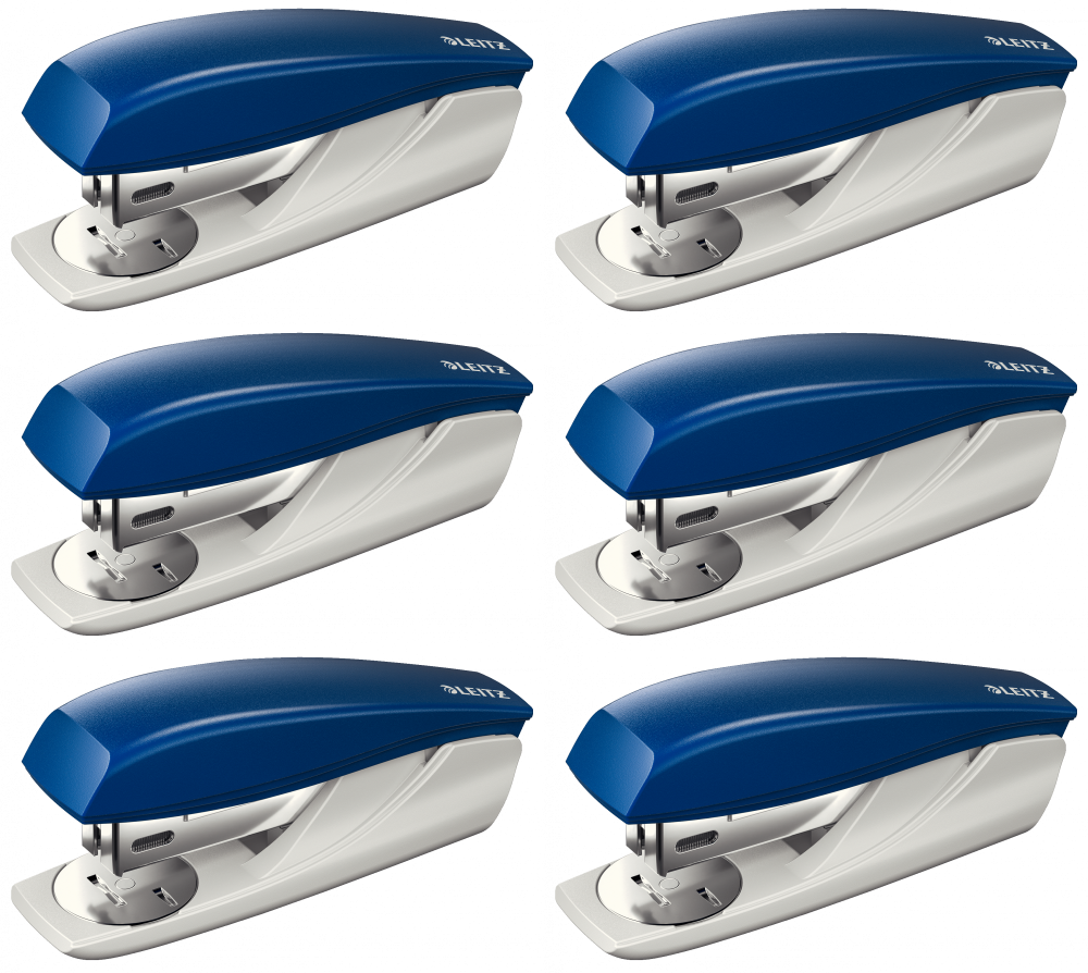 6x Zszywacz Leitz 5501, do 25 kartek, niebieski