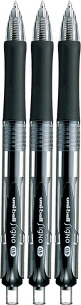 3x Długopis żelowy automatyczny Uni, UMN-152 Signo, 0.5 mm czarny