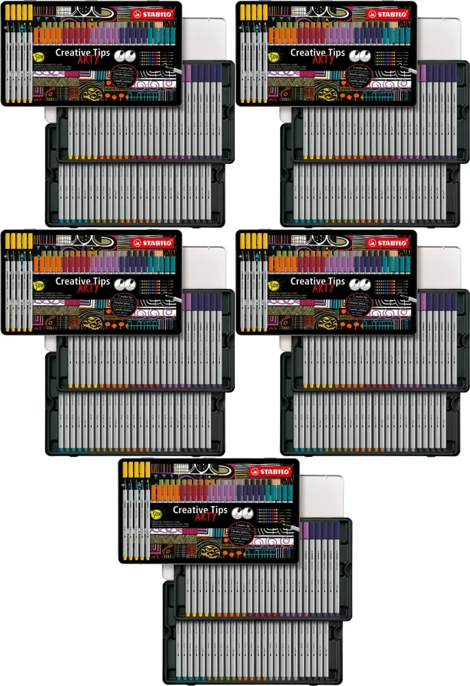 5x Zestaw Stabilo Creative Tips Arty 89/50-6-20, 50 sztuk, w etui, mix kolorów