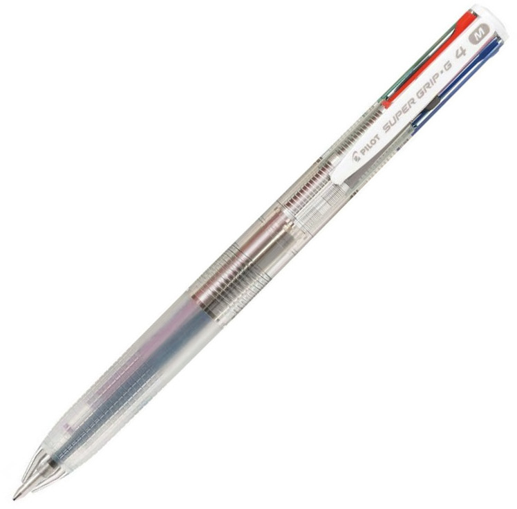 Długopis Pilot Super Grip G, 4 wkłady, 1.0mm, transparentny