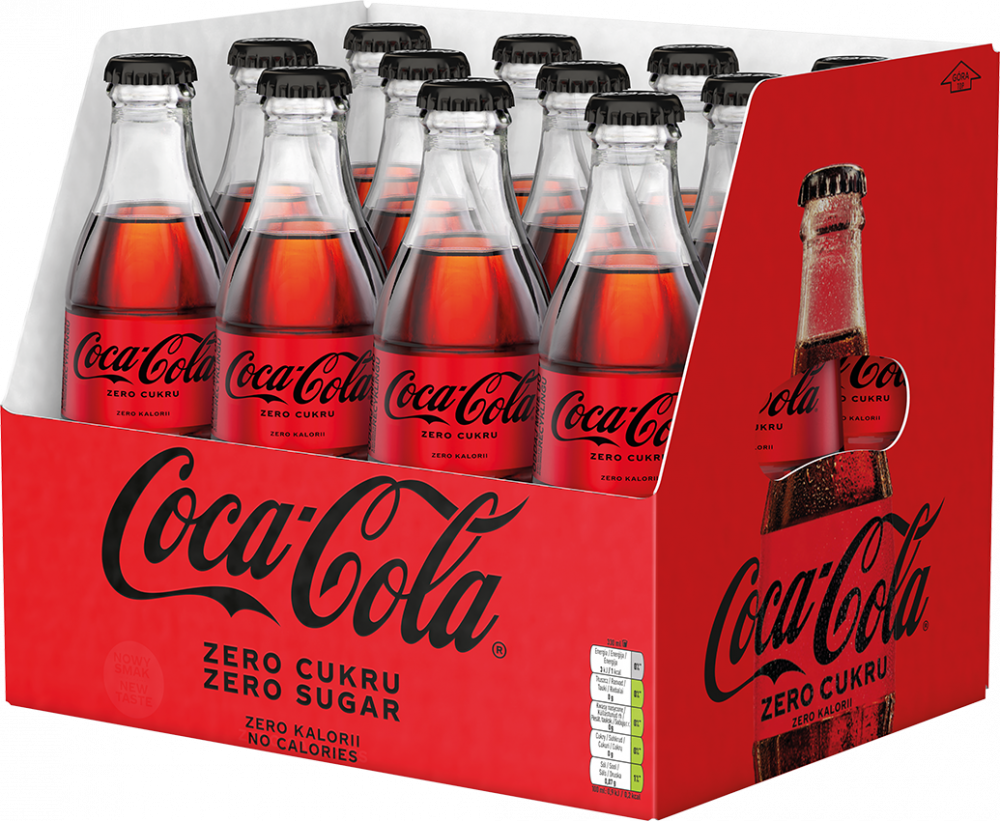 Napój gazowany Coca-Cola Zero, butelka bezzwrotna, 0.33l, 12 sztuk