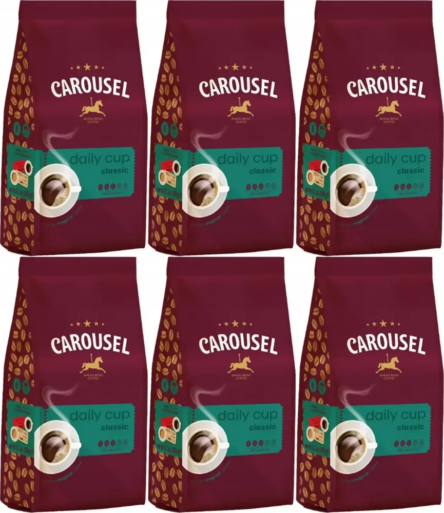 6x Kawa ziarnista Carousel Daily Cup Classic, 1kg