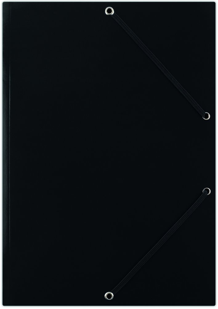 Teczka kartonowa z narożną gumką Donau, A4, 3-skrzydłowa, 400g/m2, czarny